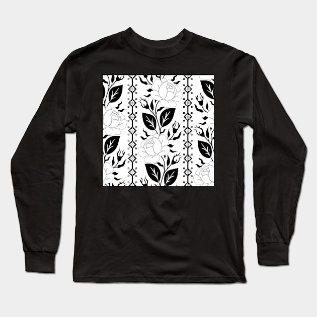 Print with Rose Inspired by Ukrainian Traditional Embroidery Long Sleeve T-Shirt by lissantee